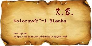 Kolozsvári Bianka névjegykártya